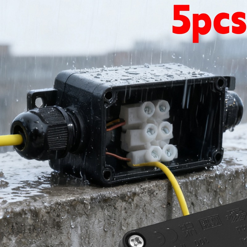 Outdoor Lighting Wire Connectors - 450V 屋外防水 IP66 電気ケーブルワイヤーコネクタジャンクションボックス LEDライト付き端子電気機器用品