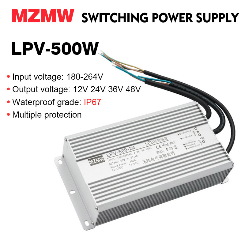 Outdoor Lighting Transformer Box - MZMW IP67 防水スイッチング電源 500 ワット 220VAC