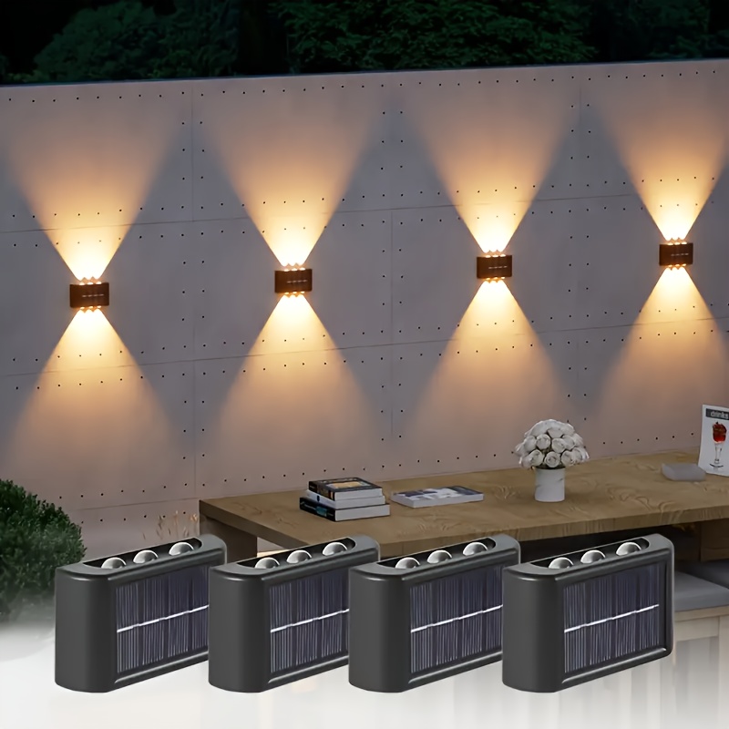 Outdoor Lighting Panel - LEDソーラーライト 屋外防水 ソーラーウォールランプ 上下発光 ガーデンフェンス装飾用 ソーラー式ウォールランプ