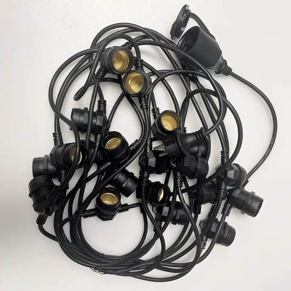 Outdoor Lighting And Landscape - 10 メートルケーブル LED ストリング商用グレード防水 E27 ソケット付き屋外ホリデーガーランド結婚式照明庭の装飾用