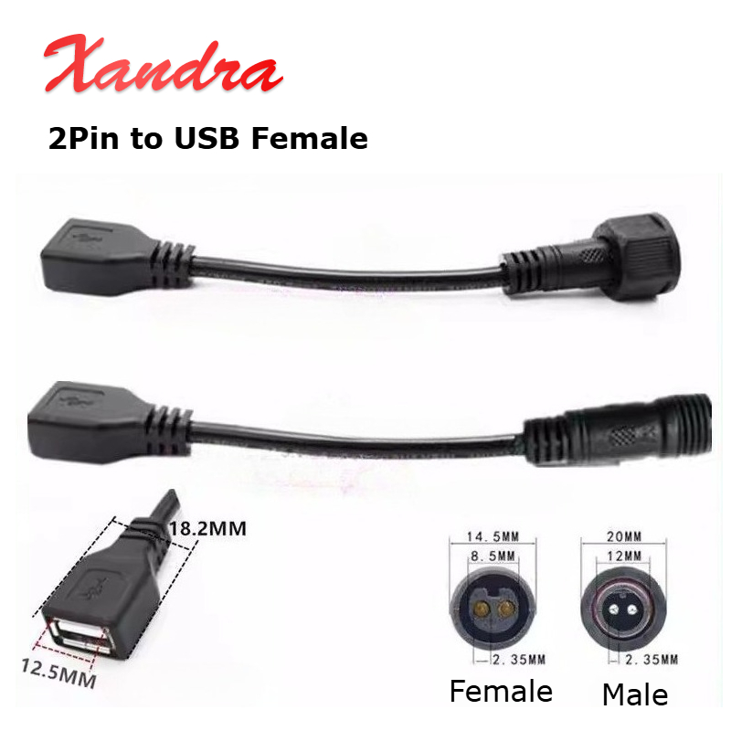 Outdoor Lighting Wire Connectors - 屋外防水2ピン-USBメス変換ケーブル（ソーラーライトパネル用）2芯オス-メス-USB変換ワイヤーアダプター