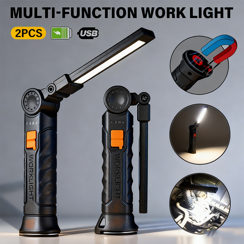 Outdoor Lighting Panel - ポータブル COB LED 懐中電灯 USB 充電式ワークライト