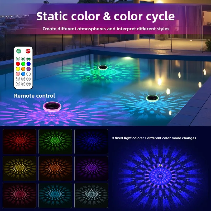 Outdoor Lighting And Landscape - ソーラー式屋外噴水ライト、池の水面照明、景観照明、家庭用、プール、庭園用