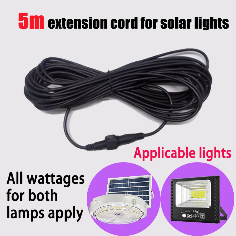 Outdoor Lighting Extension Cable - 延長ケーブル付きダブルホール防水LEDソーラーライト,ストリートワイヤー,5m