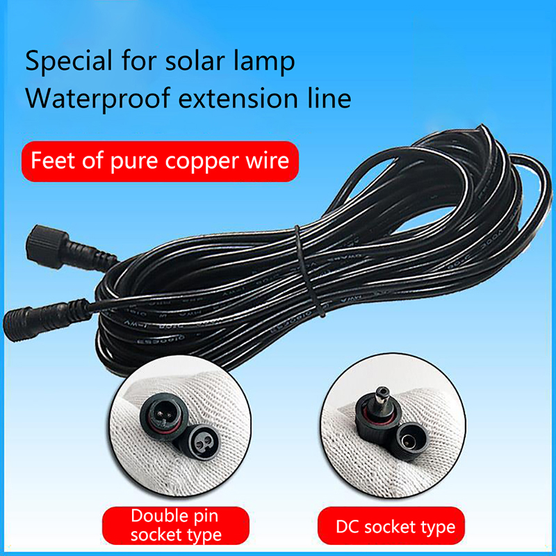 Outdoor Lighting Extension Cable - ユニバーサルポータブルソーラースポットライト 5 メートル 10 メートル低周波防水コード延長ケーブル耐摩耗性屋外照明