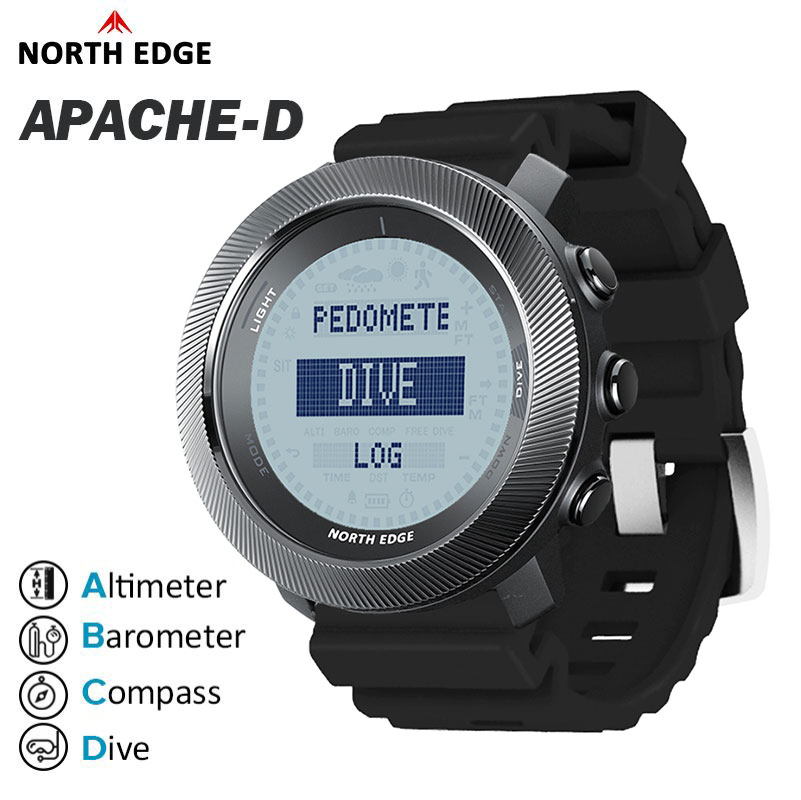 Outdoor Lighting Zones - NORTH EDGE APACHE-D メンズ フリーダイビング デジタル腕時計