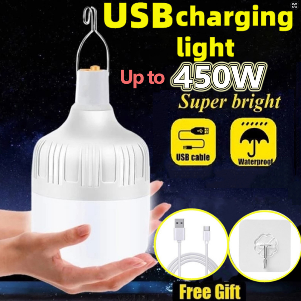 Outdoor Lighting Usa - ポータブル屋外バーベキューキャンプライト USB 充電式ランプ LED 緊急電球フックハイパワーテントランタンナイトライト電球