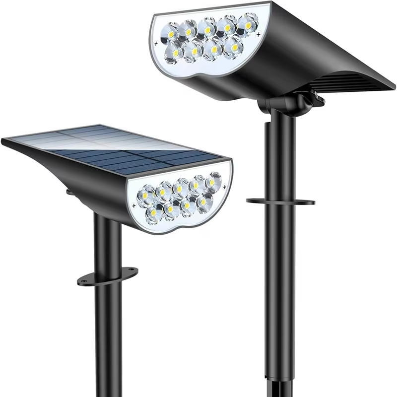 Outdoor Lighting And Landscape - 9個のLEDソーラーガーデン スポットライト 暖白色RGB LED景観照明 IP65防水 屋外照明