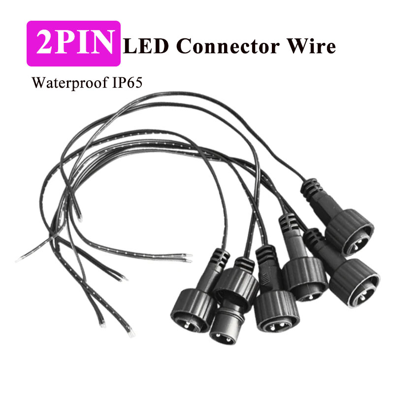 Outdoor Lighting Extension Cable - 屋外用2ピンLEDコネクタ、ソーラーストリングライト用25cmケーブル付き、1A 0.25平方mm IP65、ソーラーパネル用2ピンプラグ延長コード