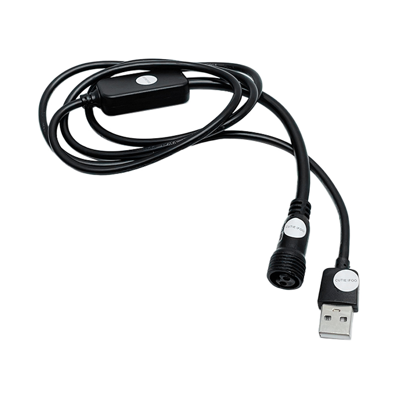Outdoor Lighting Extension Cable - USB オス - 2 ピン メス充電延長コネクタ