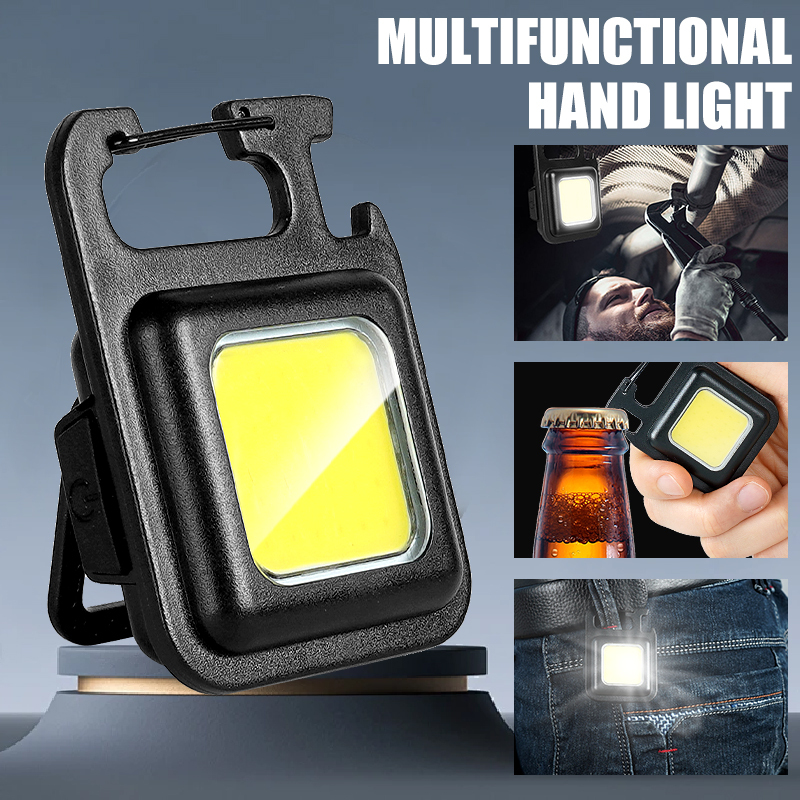 Outdoor Lighting Panel - 超高輝度で便利な携帯用ミニCOBキーホルダー懐中電灯、充電式緊急作業灯、マグネット付きアウトドアキャンプライト