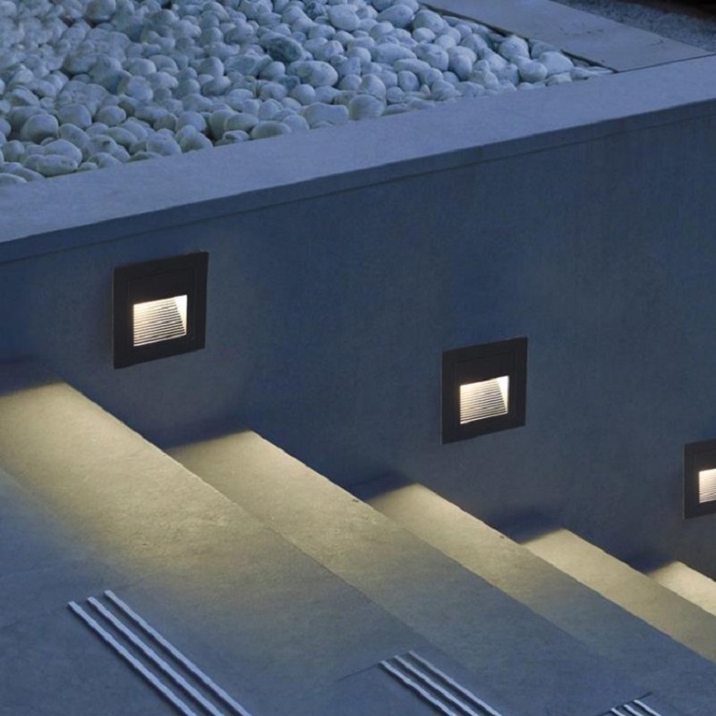 Outdoor Lighting Recessed - LEDデッキステップライト 15LED IP65防水 地下ランプ 埋め込み階段 パティオ