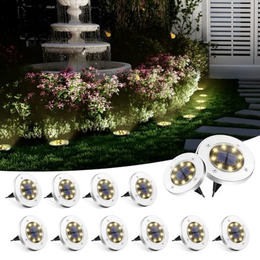 Outdoor Lighting And Landscape - ソーラーグラウンドライト ソーラーライト 屋外防水 8 LED ソーラー式景観照明
