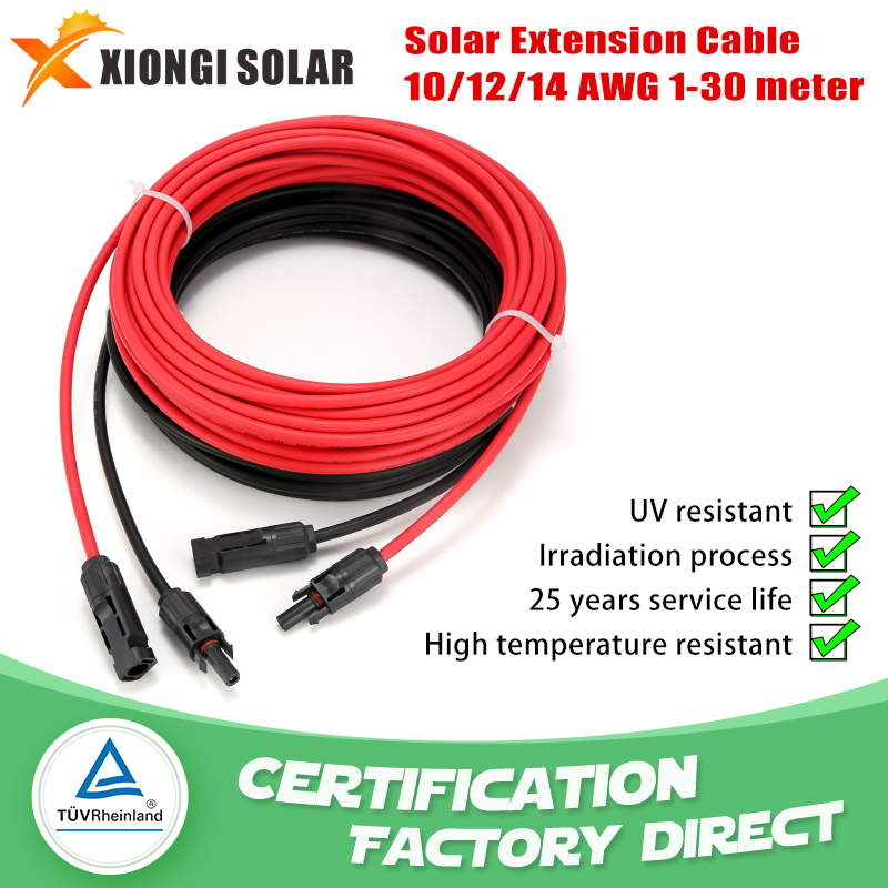 Outdoor Lighting Extension Cable - XIONGISOLAR ソーラー pv ケーブルワイヤー黒 + 赤