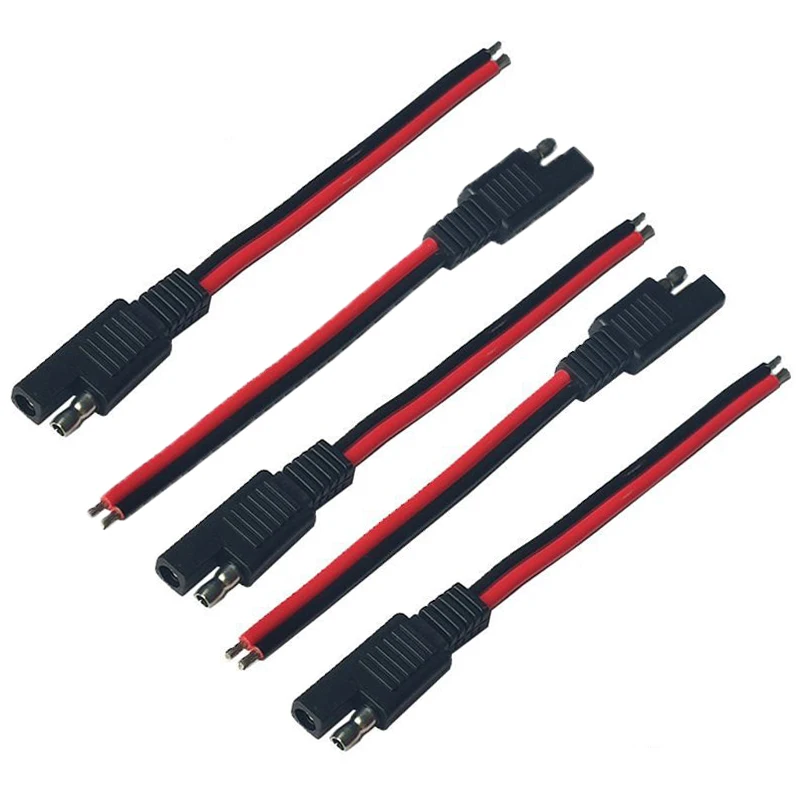 Outdoor Lighting Extension Cable - クイック接続のコネクタとケーブル,2ピン,長さ15cm,14awg延長ケーブル,オートバイ用ハーネス,ソーラージェネレーター,5個