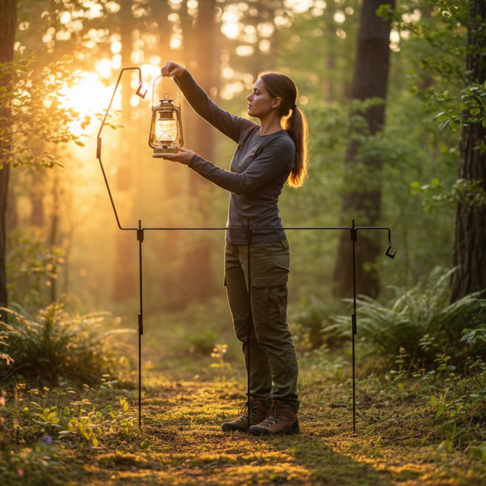 キャンプランタンスタンド 取り外し可能なキャンプライトポール - Hanging Outdoor Lighting のレビューと価格