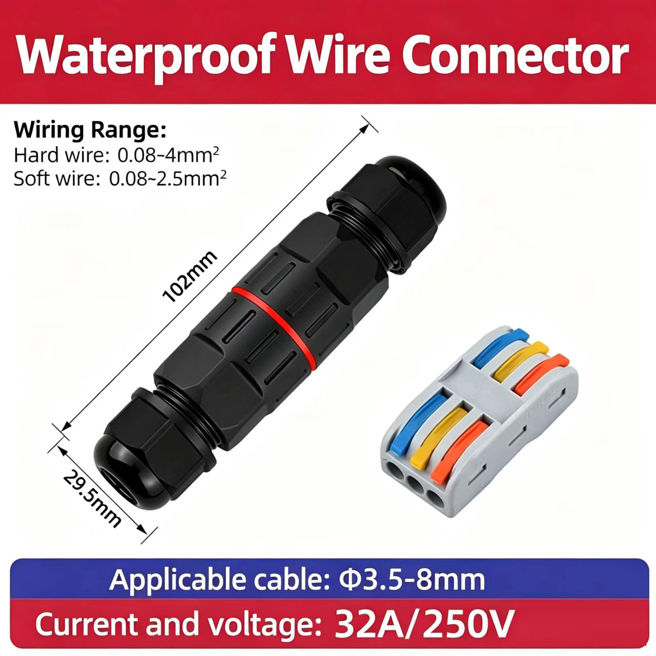 1Pc 2 ピン 3 ピンワイヤーコネクタ IP68 防水電 - Outdoor Lighting Wire Connectors のレビューと価格