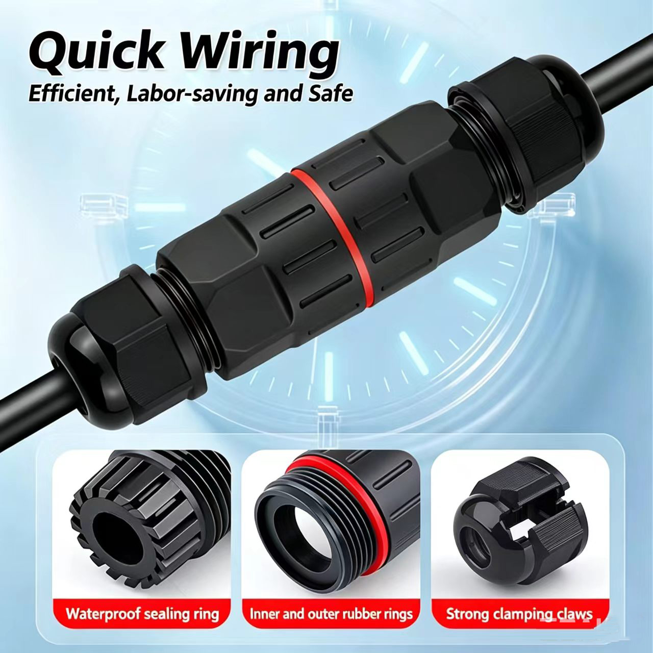 1Pc 2 ピン 3 ピンワイヤーコネクタ IP68 防水電 - Outdoor Lighting Wire Connectors のレビューと価格