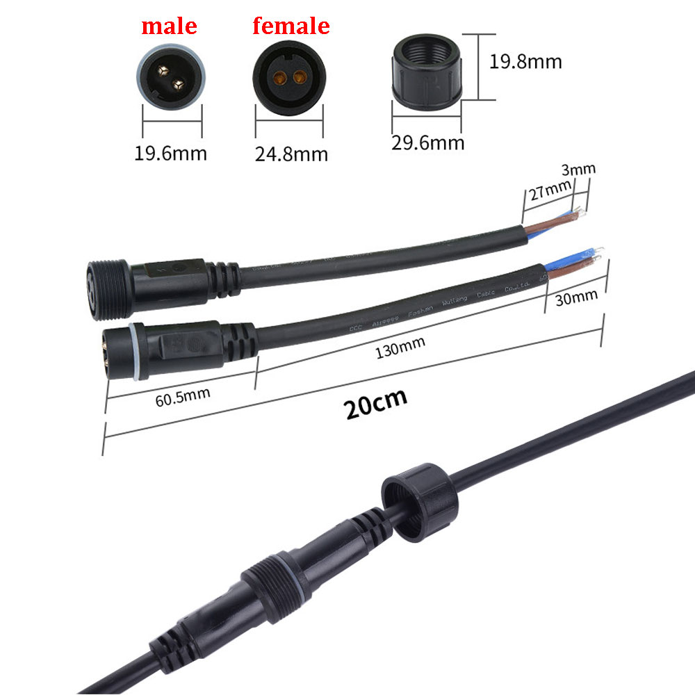 防水ワイヤー M/F ドッキングプラグコネクタ 2/3/4/ - Outdoor Lighting Wire Connectors のレビューと価格