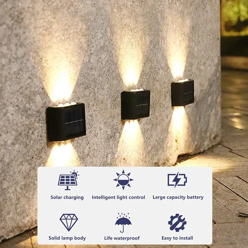 LEDソーラーライト 屋外防水 ソーラーウォールランプ 上下 - Outdoor Lighting Panel のレビューと価格
