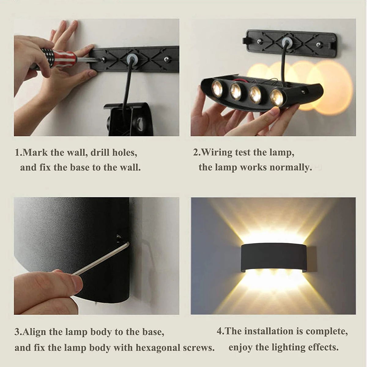 アルミ LED ウォールランプ IP65 屋外防水ガーデンバ - Outdoor Lighting On Stairs のレビューと価格