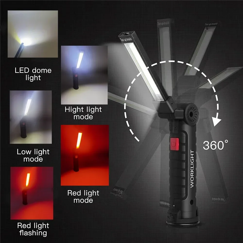 ポータブル COB LED 懐中電灯 USB 充電式ワークラ - Hanging Outdoor Lighting のレビューと価格
