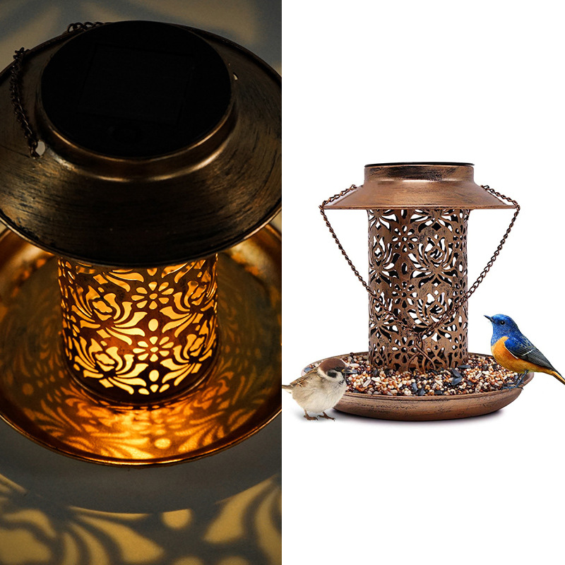 ソーラーバードフィーダー メタル製 屋外用 吊り下げ式バード - Outdoor Lighting Backyard Ideas のレビューと価格