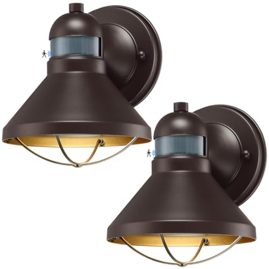 2個パック モーションセンサー付き屋外LEDウォールスコンス - Outdoor Lighting With Sensor のレビューと価格
