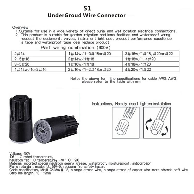 ABJA-防水ワイヤーコネクタ、グリースキャップ屋外電線キャ - Outdoor Lighting Wire Connectors のレビューと価格