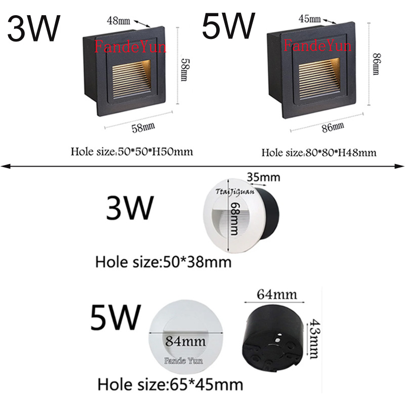 調光可能な 3 ワット 5 ワット埋め込み型 LED 屋外防 - Outdoor Lighting Recessed のレビューと価格