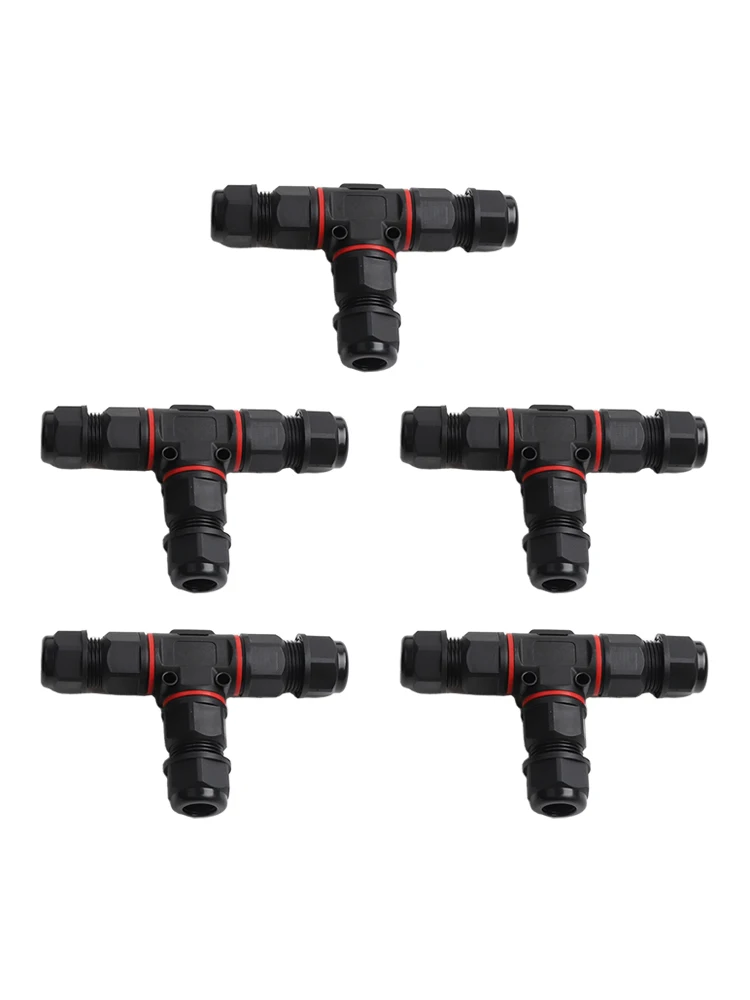 5個入り IP68防水 3ピン T型ケーブルコネクタ ジャン - Outdoor Lighting Wire Connectors のレビューと価格