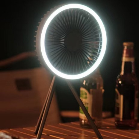 LEDライト付きポータブルキャンプファン、三脚スタンド、テン - Outdoor Lighting Usa のレビューと価格
