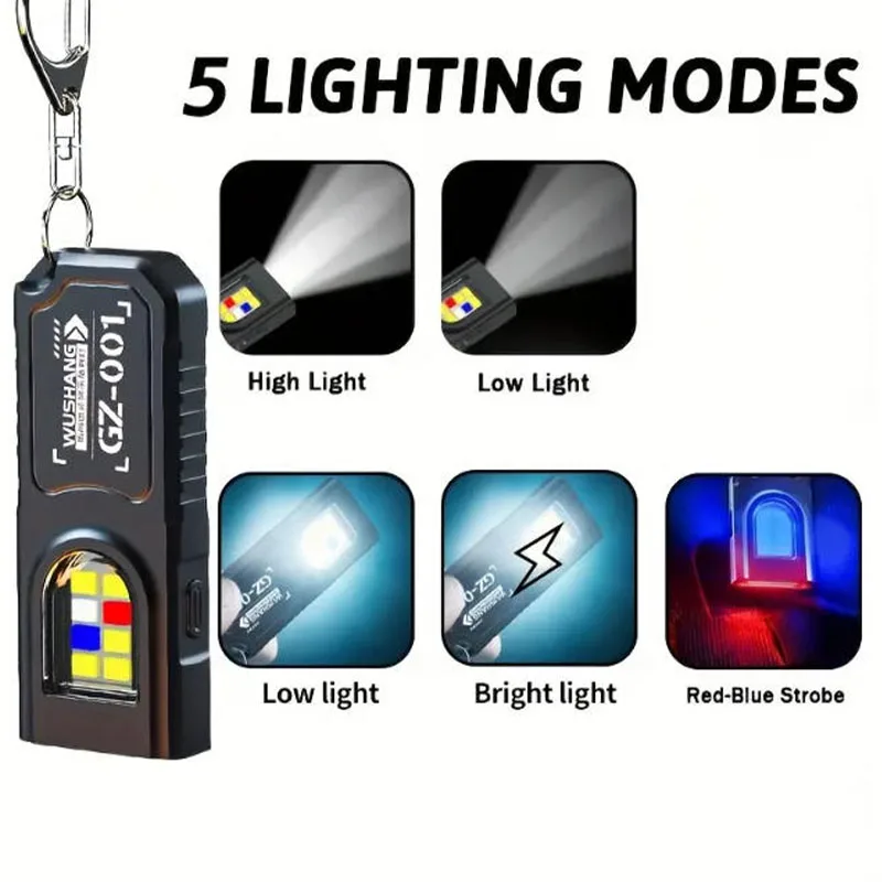 強力なミニCOB LEDキーホルダー懐中電灯、USB C充電 - Hanging Outdoor Lighting のレビューと価格