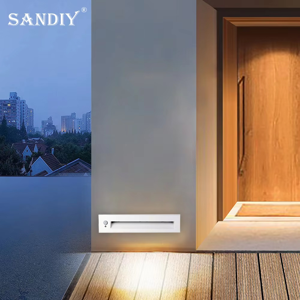 SANDIY 階段ライト モーション センサーの壁の燭台ラン - Outdoor Lighting Recessed のレビューと価格