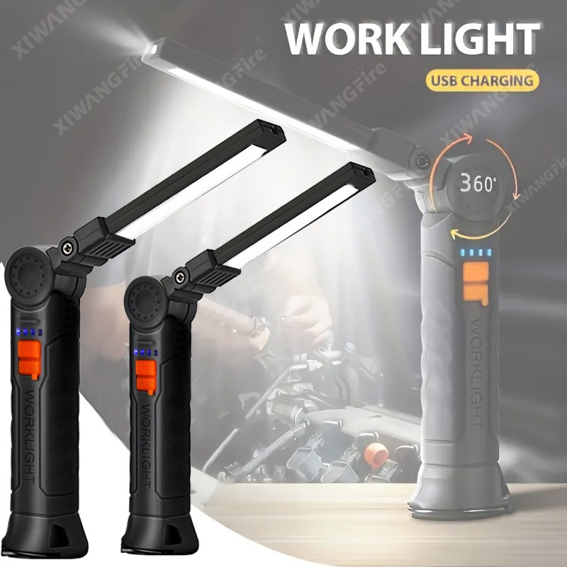 充電式 LED 懐中電灯 マグネットとフック付き、作業現場の - Outdoor Lighting Usa のレビューと価格