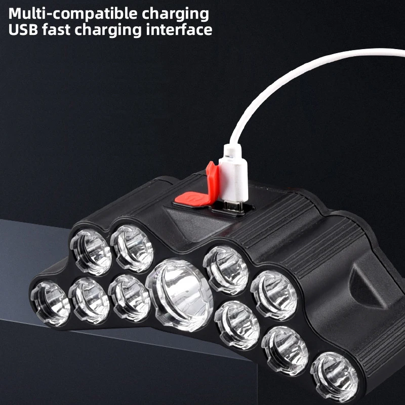 11 LED ヘッドランプ強力な光ヘッドランプ Type-C - Outdoor Lighting Panel のレビューと価格