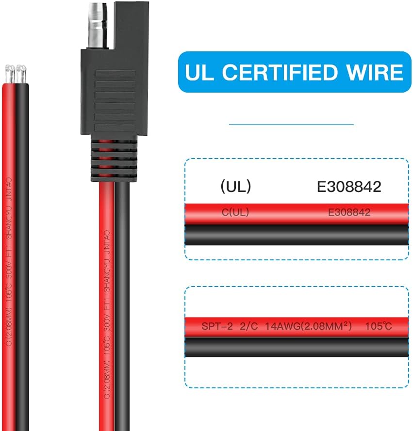 SAE コネクタ延長ケーブル SAE クイック コネクタ切断 - Outdoor Lighting Extension Cable のレビューと価格