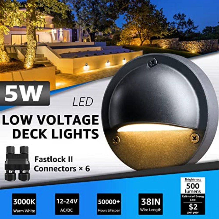 5W LED低電圧デッキライト、12-24Vステップライト屋 - Outdoor Lighting Wire Connectors のレビューと価格