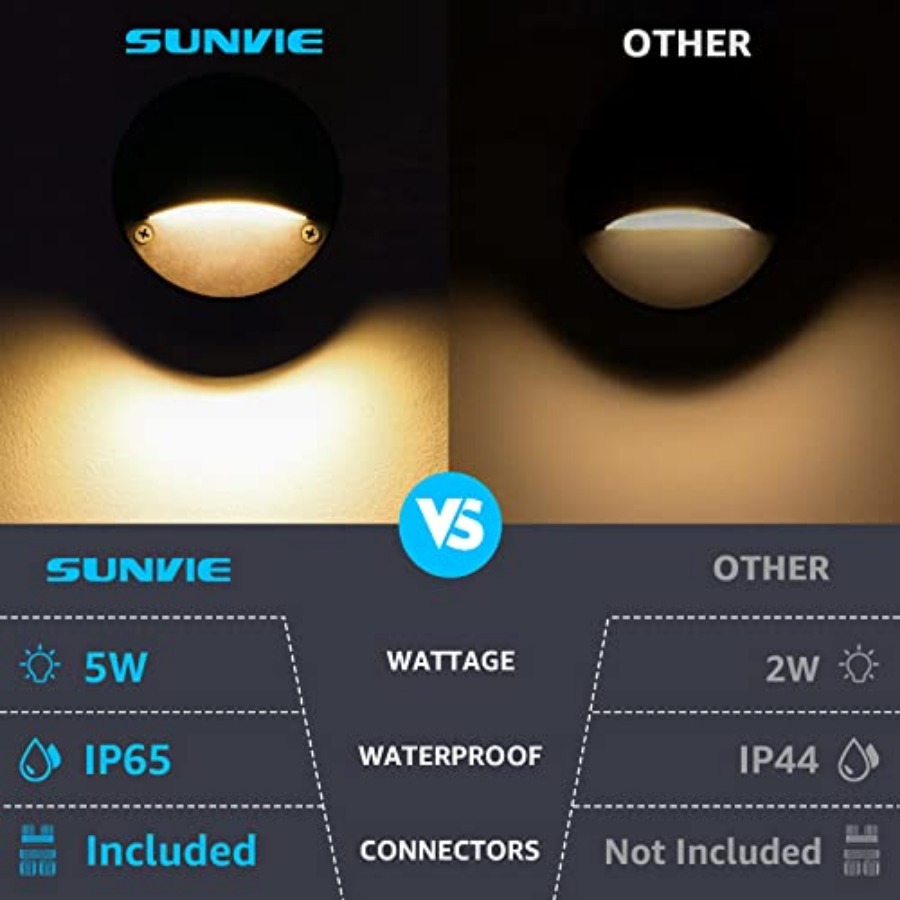 5W LED低電圧デッキライト、12-24Vステップライト屋 - Outdoor Lighting Wire Connectors のレビューと価格