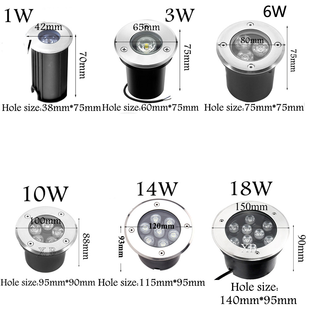 防水 Led ライトガーデン地下ランプ 1 ワット 3 ワッ - Outdoor Lighting Recessed のレビューと価格