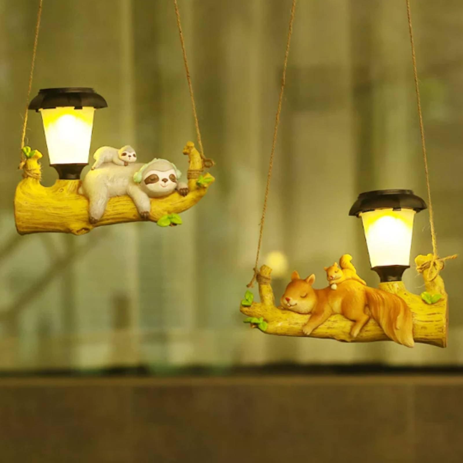 樹脂製ソーラー屋外吊り下げライト動物モチーフ防水ガーデンラン - Hanging Outdoor Lighting のレビューと価格