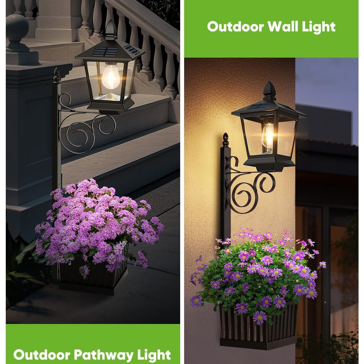 2 in 1 ソーラープランターランプ 防水 暖白色 屋外壁 - Hanging Outdoor Lighting のレビューと価格