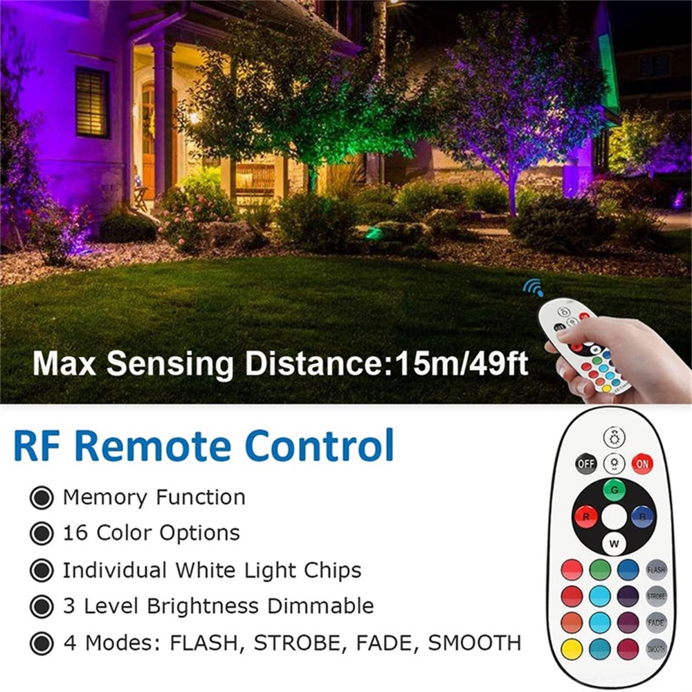 RGBW景観照明10Wリモコン付きスポットライト110V 2 - Outdoor Lighting And Landscape のレビューと価格