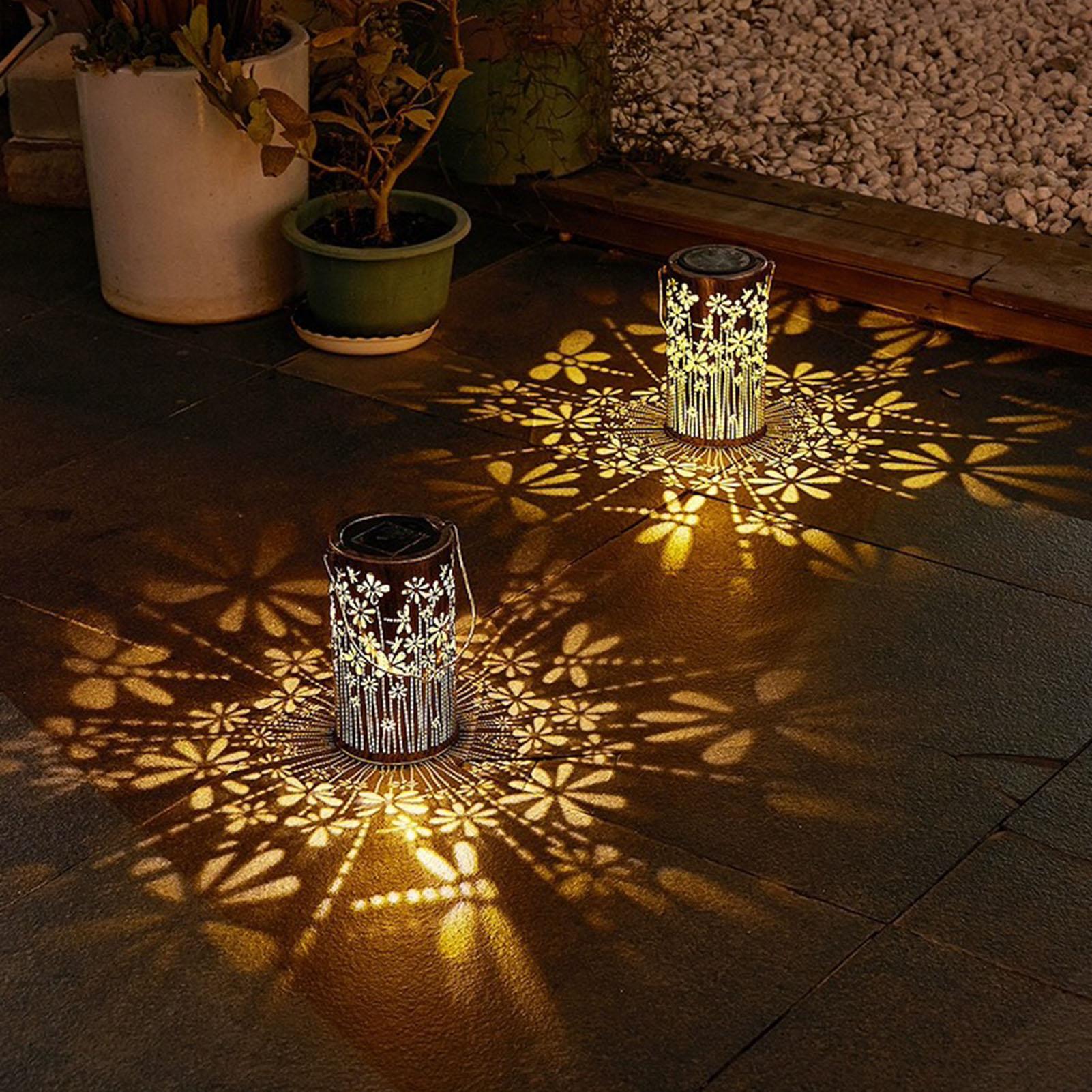 ソーラーランタン カラフルな金属製フラワーランプ ソーラーラ - Outdoor Lighting And Landscape のレビューと価格