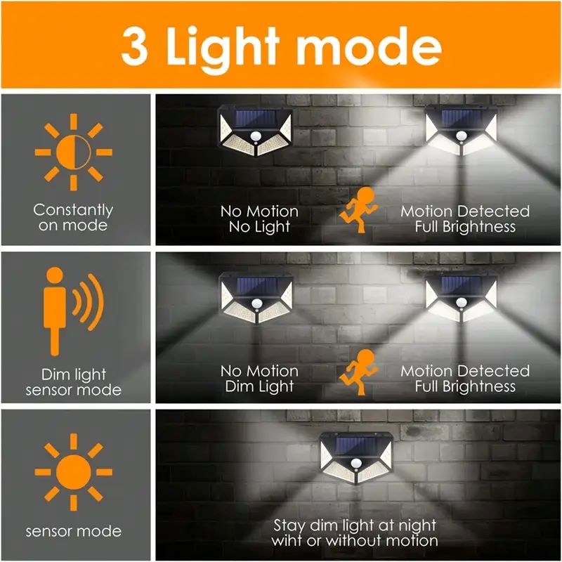 100LED屋外ソーラーガーデンライト、屋外モーションセンサ - Outdoor Lighting And Landscape のレビューと価格