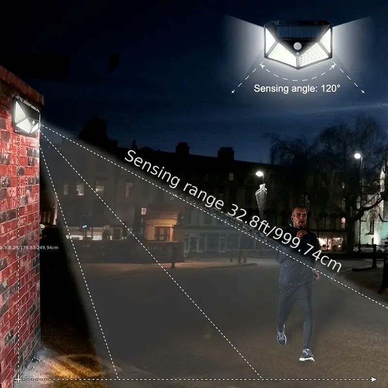 100LED屋外ソーラーガーデンライト、屋外モーションセンサ - Outdoor Lighting And Landscape のレビューと価格