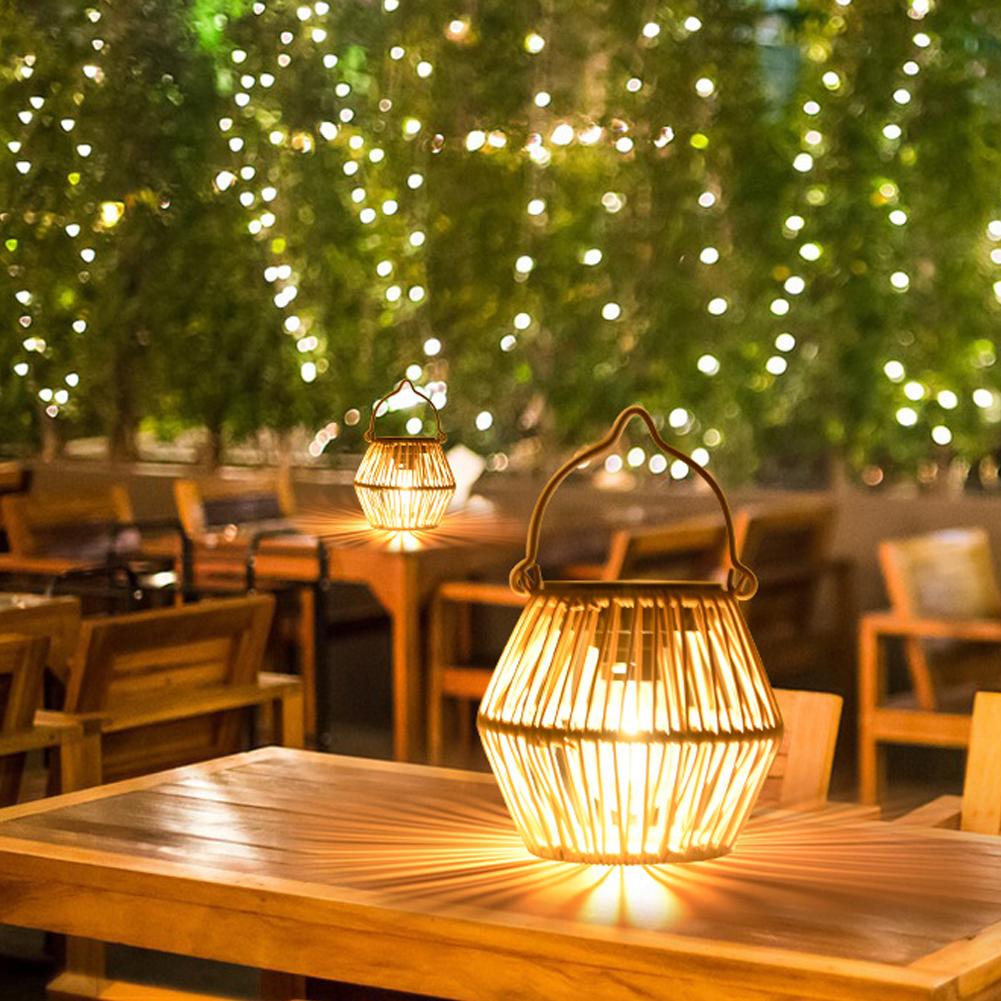 IP65防水ソーラーラタンランタン、吊り下げ式テーブルライト - Hanging Outdoor Lighting のレビューと価格