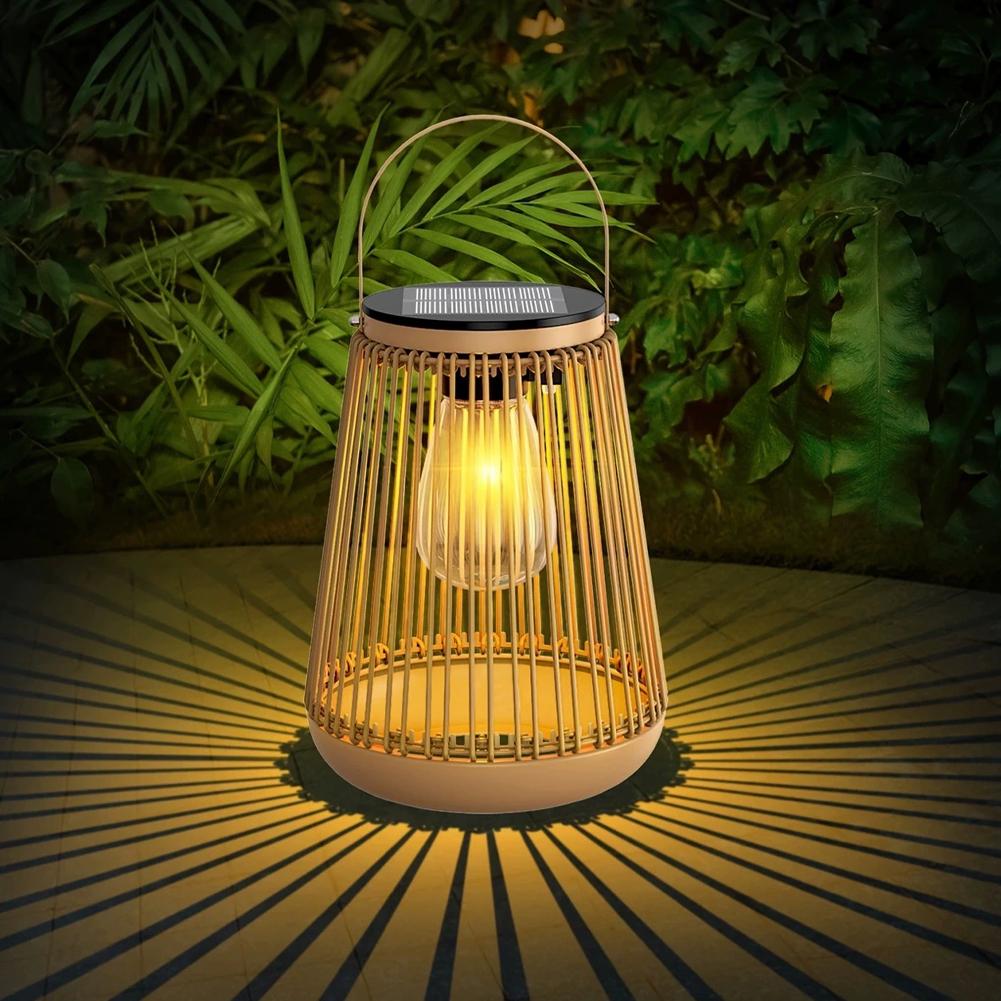 IP65防水ソーラーラタンランタン、吊り下げ式テーブルライト - Hanging Outdoor Lighting のレビューと価格