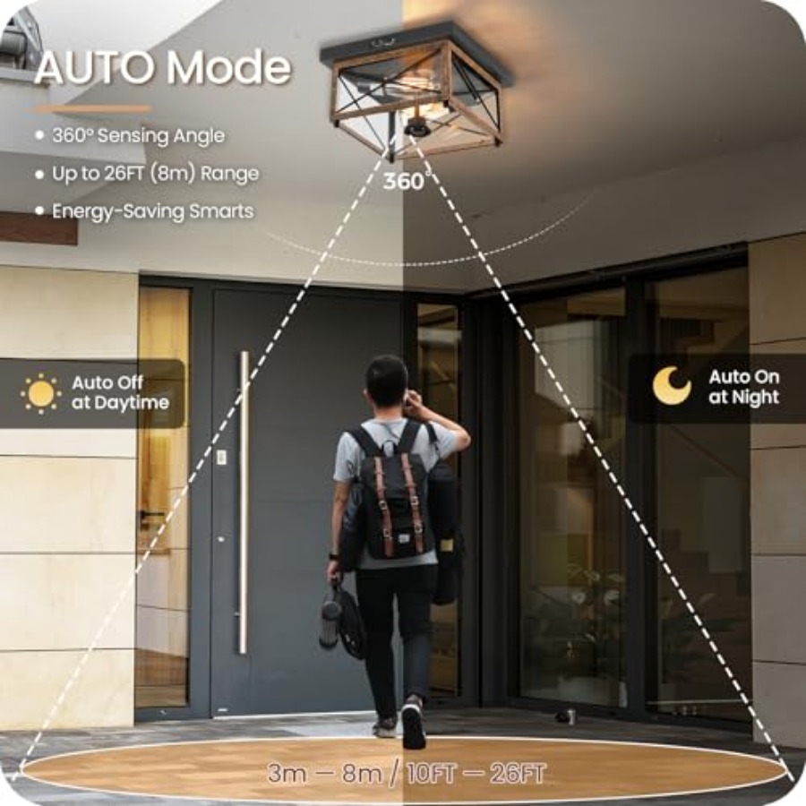モーションセンサー付き屋外シーリングライト、屋外用フラッシュ - Outdoor Lighting With Sensor のレビューと価格