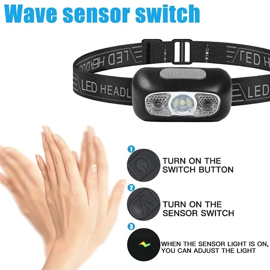 強力な光ヘッドランプポータブル LED センサーヘッドランプ - Outdoor Lighting With Sensor のレビューと価格